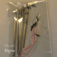 5x Straight Arm OO Gauge LED Street Lights