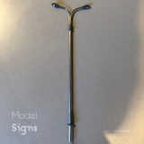 5x Double Head Curved Arm OO Gauge LED Street Lights